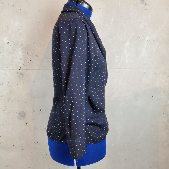 Zara long sleeve wrap tie waist blouse size large - Picture 4 of 7